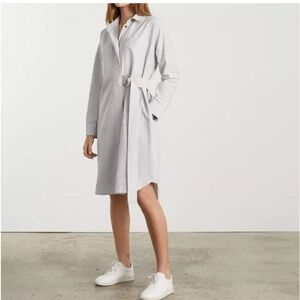 Everlane Gray Striped Oxford Dress